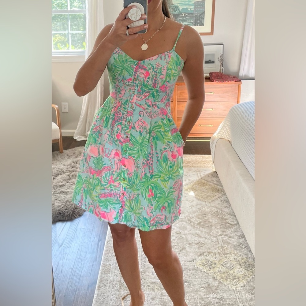 Lilly Pulitzer Pink and Green Easton Dress